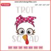 Turkey Face Bandana Trot Squad Embroidery design, festive Thanksgiving Day machine design file, perfect holiday decor accessory.
