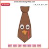 Cute turkey face tie embroidery design, perfect for funny Thanksgiving outfits; digital machine embroidery file.