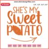 She's My Sweet Potato Embroidery - Humorous Thanksgiving Couple Design, Machine Embroidery, Matching Outfits, Festive Humor.