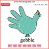 Gobble Turkey Thanksgiving Embroidery File - Hand Turkey Balloon Funny Gift Design, Festive Digital Art for DIY Projects