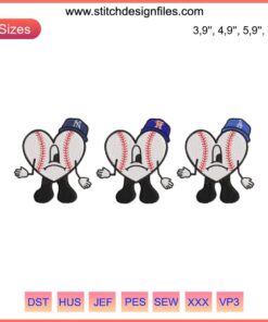 Baseball Logo MLB Bad Bunny Embroidery, Los Angeles Dodgers & New York Yankees Design. Stylish MLB fan gear.
