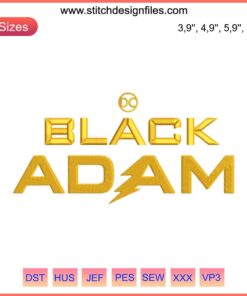 Embroidery design of Black Adam logo inspired by DC Comics movie; machine embroidery file for crafting enthusiasts.