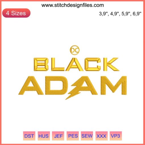 Embroidery design of Black Adam logo inspired by DC Comics movie; machine embroidery file for crafting enthusiasts.