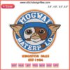Gizmo Gremlins Mogwai Waterpolo Embroidery Design, Kingston Falls 1984, Machine-stitched, Vintage Pop Culture.