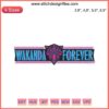 Marvel Black Panther Wakanda Forever embroidery design with stylized logo, ideal for machine embroidery projects.