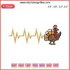Thanksgiving Embroidery Design: Turkey with Nurse Hat, Heartbeat Line, Fall Theme - Perfect for Home Embroidery Machines