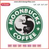 Cat Moon Coffee Trigram Embroidery Design | Moonbucks Starbucks-Inspired Digital File | Coffee Themed Embroidery Pattern