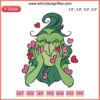 Grinch Valentine's Day Embroidery Design with Hearts, Perfect for Christmas Grinch Lovers, Machine Embroidery Pattern