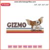 Retro Gizmo Gremlins 80’s Cult Movie Embroidery Design File with Vintage Stripes Pattern for Machine Embroidery Projects.