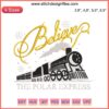 Polar Express Train Embroidery Design: "Believe" Holiday Motif, Christmas Machine Embroidery, Festive Train Pattern