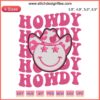 Cowboy Howdy Embroidery - Western Groovy Texas Cowgirl Retro Design, features colorful cowboy hat and text in playful, vintage style.