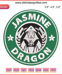 Uncle Iroh Jasmine Dragon Embroidery Design, Avatar Starbucks Coffee Machine File, unique digital product pattern.