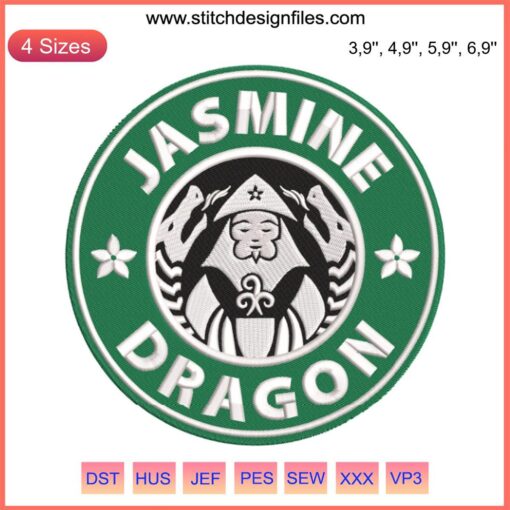 Uncle Iroh Jasmine Dragon Embroidery Design, Avatar Starbucks Coffee Machine File, unique digital product pattern.