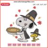 Snoopy Thanksgiving Embroidery: Woodstock Peanuts Turkey Design | Festive Machine Embroidery Pattern