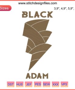 Black Adam Embroidery Design 2022: Trending DC Comics Graphic featuring Black Adam in Iconic Pose.