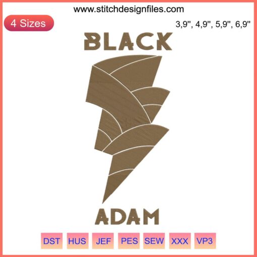 Black Adam Embroidery Design 2022: Trending DC Comics Graphic featuring Black Adam in Iconic Pose.