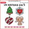 Sad Heart Bad Bunny Embroidery Design: "Un Navidad Sin Ti" Christmas Machine File - Festive and Unique Embroidery Art