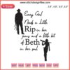 Yellowstone Rip and Beth Embroidery Design | "Every Girl Needs A Little Rip in Her Jeans" 인spirational text stylishly displayed