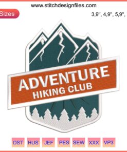 "Adventure Hiking Club Embroidery: Humorous Camp Quote Design for Hiking Lovers, Perfect for Outdoor Enthusiasts Craft Projects"