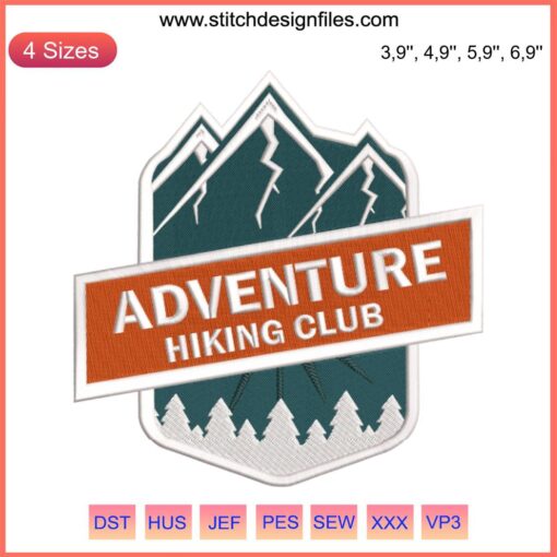 "Adventure Hiking Club Embroidery: Humorous Camp Quote Design for Hiking Lovers, Perfect for Outdoor Enthusiasts Craft Projects"