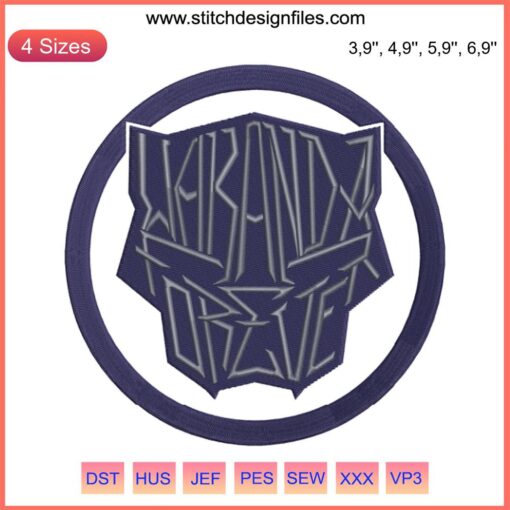 Chadwick Boseman Black Panther embroidery design, Wakanda Forever theme, Marvel-inspired digital file.