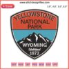 Yellowstone National Park Embroidery Patch - Wyoming 1872, Travel Souvenir with Scenic Mountains and Geyser Design