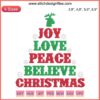 Joy Love Peace Believe Christmas Embroidery Reindeer | Festive Machine Design File | Holiday Embroidery Design