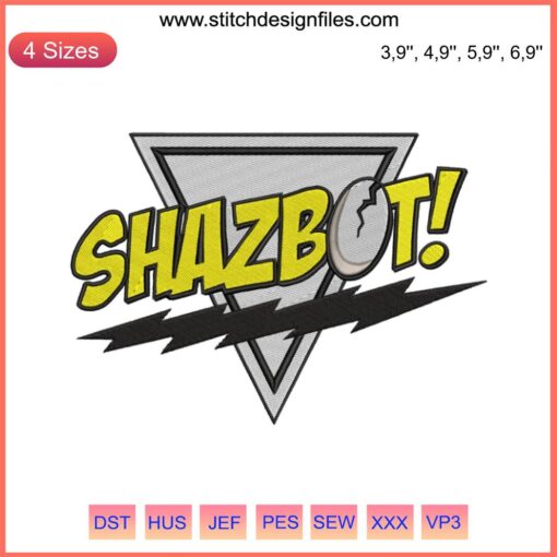 Shazbot Mork And Mindy Embroidery Machine Design File with Alien Theme from Mork And Mindy TV Series, Nostalgic Stitch Pattern.
