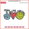 Peace Love Pickleball Embroidery Design: Sport Ball and Heart Motif for Machine Stitching, Humorous Gift Idea