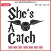 Harry Potter Embroidery: "She’s A Catch" Matching Couple Design File, Quidditch-inspired, intricate stitching, magical theme.
