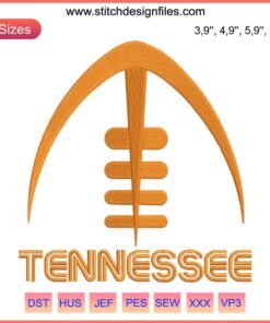 "Retro Tennessee Embroidery Design File featuring Tennessee Volunteers football graphics, ideal for fans and craft projects."
