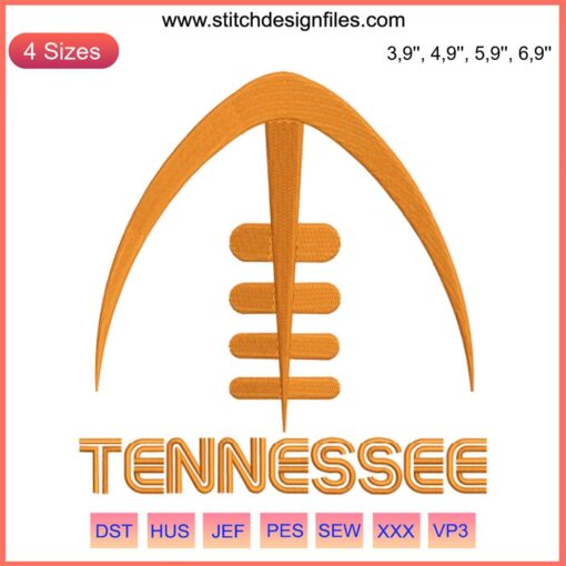 "Retro Tennessee Embroidery Design File featuring Tennessee Volunteers football graphics, ideal for fans and craft projects."