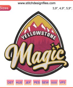 Yellowstone Magic Blaseball Embroidery Design | Trending Movie Theme | Digital File