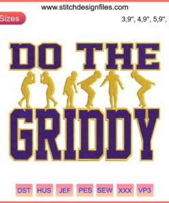 Griddy Dance Football Embroidery Design: Dynamic football player performing Griddy dance; perfect for machine embroidery projects.