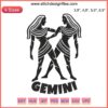 Gemini Twins Horoscope Embroidery Design, Zodiac Machine File, Astrology Birthday Embroidery, Gemini Zodiac Pattern.