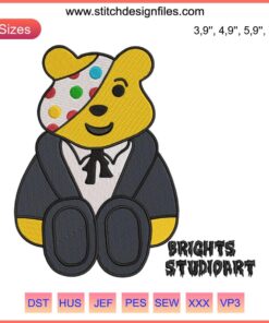 Doctor Pudsey Bear Embroidery Design | BBC Children In Need 2022 | Machine Embroidery File | Cute Doctor Theme Pattern