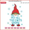 Funny Christmas gnome embroidery design featuring a cat-loving theme. Ideal matching gift for pet enthusiasts.