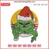 Grinch Santa Hat Vintage Embroidery Design | Christmas Machine Stitching | Festive Grinch Embroidery Pattern