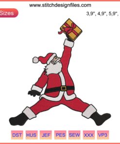 Michael Jordan Santa Claus Christmas Embroidery Design | Festive Santa Gift Machine Stitching for Holidays