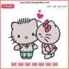 Hello Kitty Valentines Embroidery Design - Cute Love Gift Valentine's Day Machine File with Heart Motif