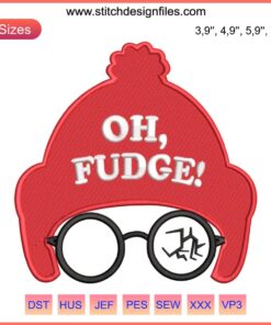 "Oh Fudge Merry Christmas Embroidery: Festive Fudge-themed Machine Design | Christmas Story Inspired | Digital Download File"