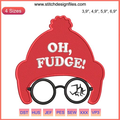 "Oh Fudge Merry Christmas Embroidery: Festive Fudge-themed Machine Design | Christmas Story Inspired | Digital Download File"