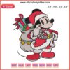 Disney's Santa Mickey Mouse Claus with Gift Bag Embroidery Design, Merry Christmas 2022, festive cartoon holiday decor.