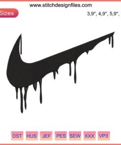 Nike Drip Embroidery Design File: Stylish Nike Logo for Machine Embroidery, High-Quality Digital Download.