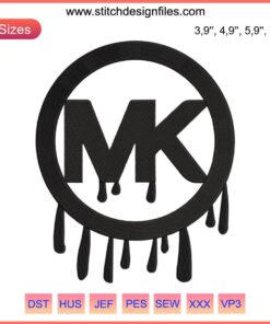 Michael Kors Logo Drip Embroidery Design File: Chic, Unique, Trendy Fashion Branding, Digital Download.