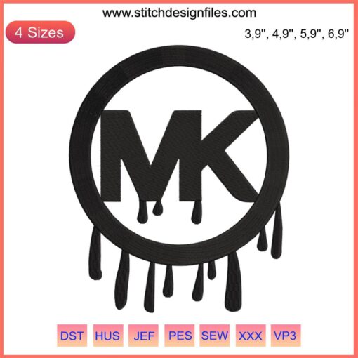 Michael Kors Logo Drip Embroidery Design File: Chic, Unique, Trendy Fashion Branding, Digital Download.